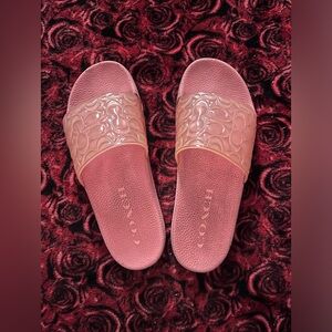 Coach sz11 pink jelly slides. Una Sport. Great condition.